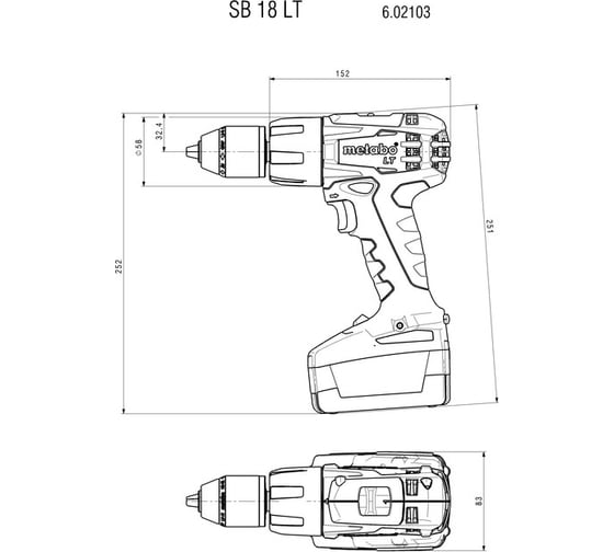 Аккумуляторная ударная дрель-шуруповерт Metabo SB 18 LT 602103800