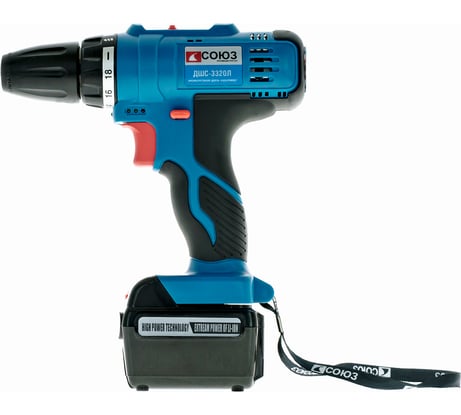 Аккумуляторная дрель-шуруповерт СОЮЗ ДШС-3320Л