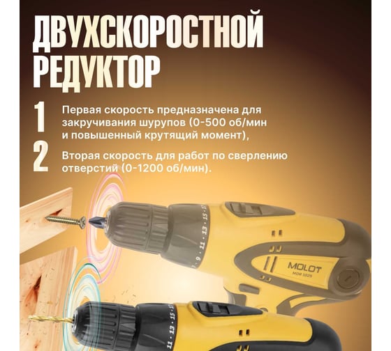 Дрель-шуруповерт MDR 1025 MOLOT 0323330