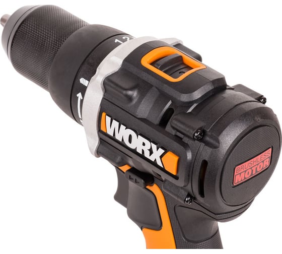 Аккумуляторная бесщёточная дрель-шуруповерт WORX 20В, 60Нм, бесщеточная, 2Ач х2, ЗУ, кейс WX102