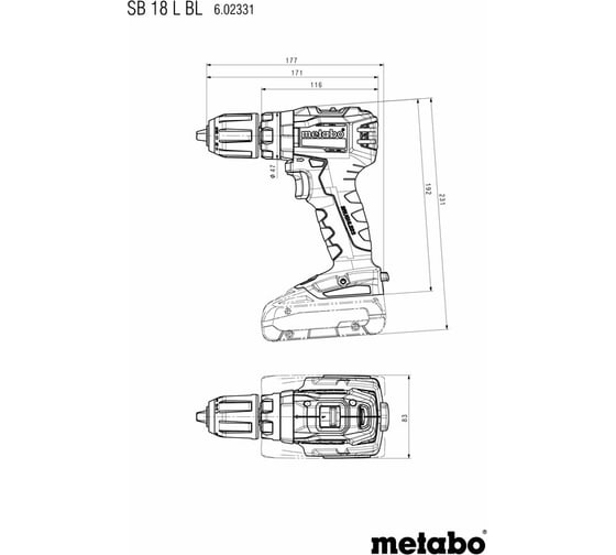 Аккумуляторная ударная дрель-шуруповерт Metabo SB 18 L BL 602331840