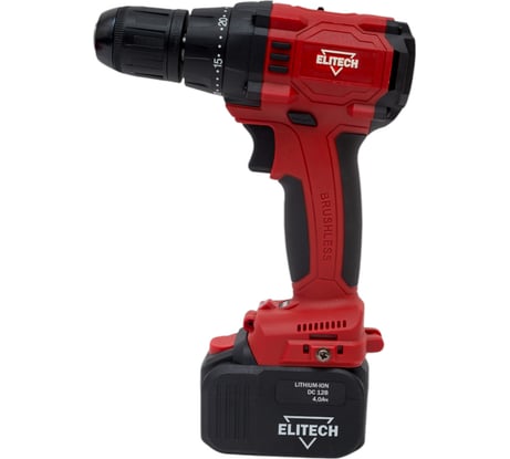 Аккумуляторная дрель-шуруповерт Elitech 2х4.0Ач ДА 12БЛ2 191606