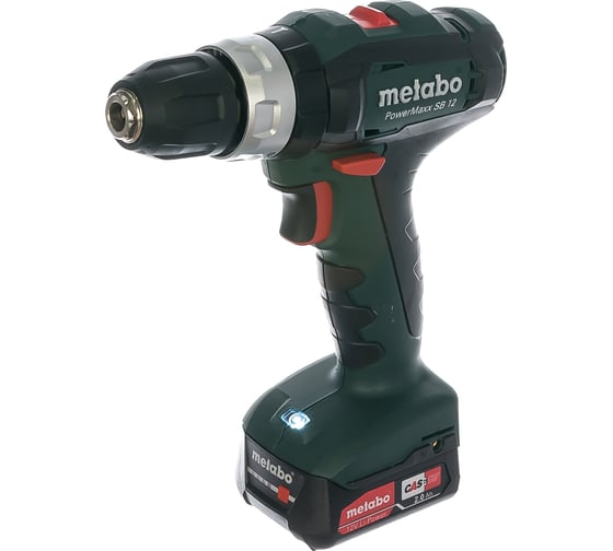 Аккумуляторная ударная дрель-шуруповерт Metabo PowerMaxx SB 12 2х2.0, Li-Ion, кейс 601076500