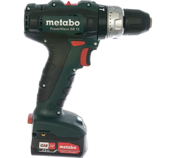 Аккумуляторная ударная дрель-шуруповерт Metabo PowerMaxx SB 12 2х2.0, Li-Ion, кейс 601076500