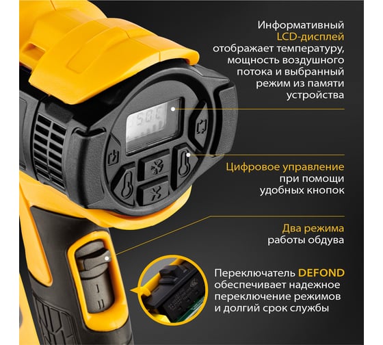 Технический фен DENZEL HG-2000E 28007