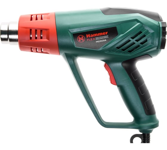 Технический фен Hammer 2200 Вт, 50/350-600 С, 300/500 л/мин., насадки, тепл. защита HG2020A