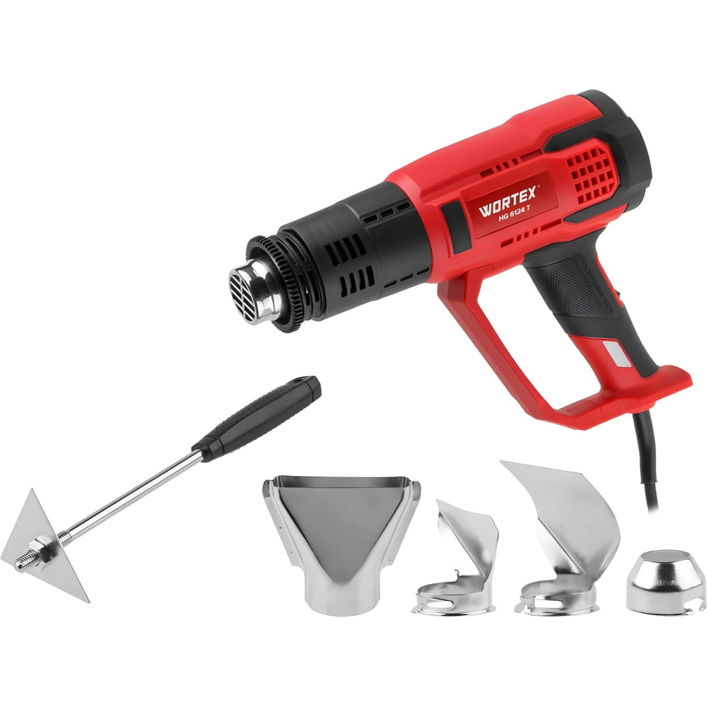 ТермовоздуходувкаWORTEXHG6124Tвкор.+наборсопл2000Вт,2режима.,60-600С1334742