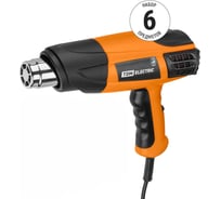 Технический фен TDM ELECTRIC (технический), набор ТФ-01 из 6 предметов, мощность 1800 Вт, 2 режима регулировки температуры, t от 50 до 650 C,"Алмаз" SQ1029-0101