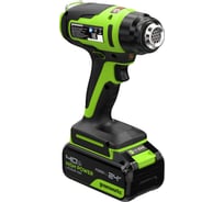 Строительный фен GreenWorks G24HG, 24V, 550С, 200 л/мин, 1x4Ач, ЗУ, коробка 3400207VUB