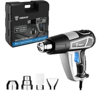 Фен строительный DEKO DKHG2500 PRO в кейсе, с LCD дисплеем, 2500Вт 085-1078