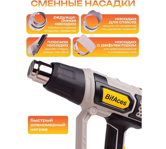 Фен строительный BifAces AHG-2000-D