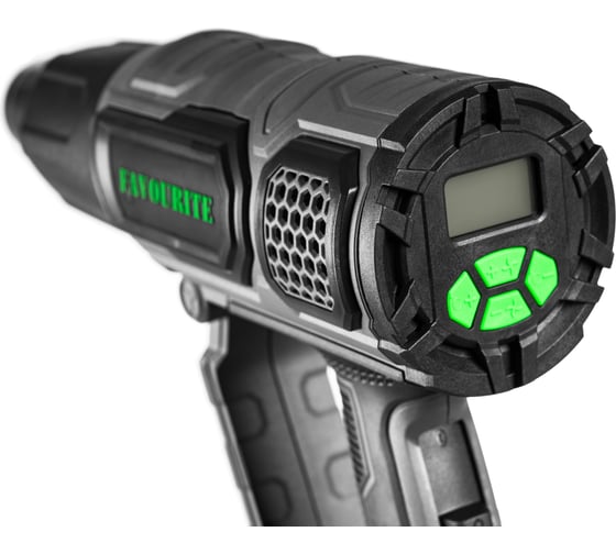 Технический фен FAVOURITE 2000 Вт, 2 режима работы, 60/60-600 С, 300-500 л/мин, LCD дисплей, набор насадок FHGP 2000LCD PROF