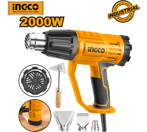 Строительный фен INGCO INDUSTRIAL 2000 Вт HG200047