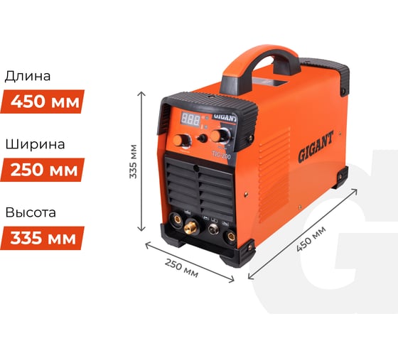 Сварочный инвертор (200 А; поджиг HF; ПВ 60%) Gigant TIG-200