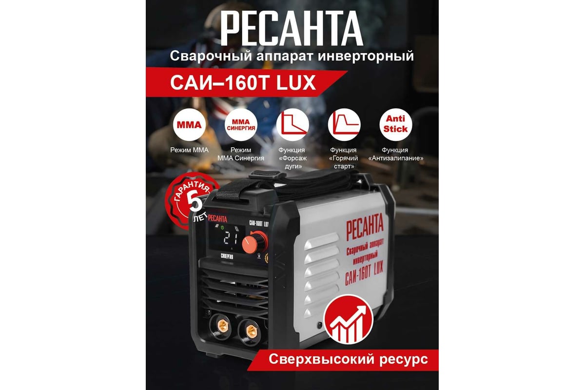 Сварочный инверторный аппарат Ресанта САИ-160Т LUX 65/69