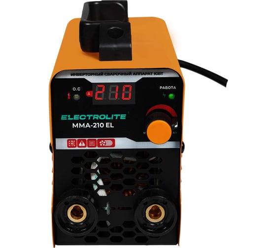 Сварочный инверторный аппарат Electrolite mma-210 EL 210 А, 140-250 В, 4 мм электрод, дисплей 6342