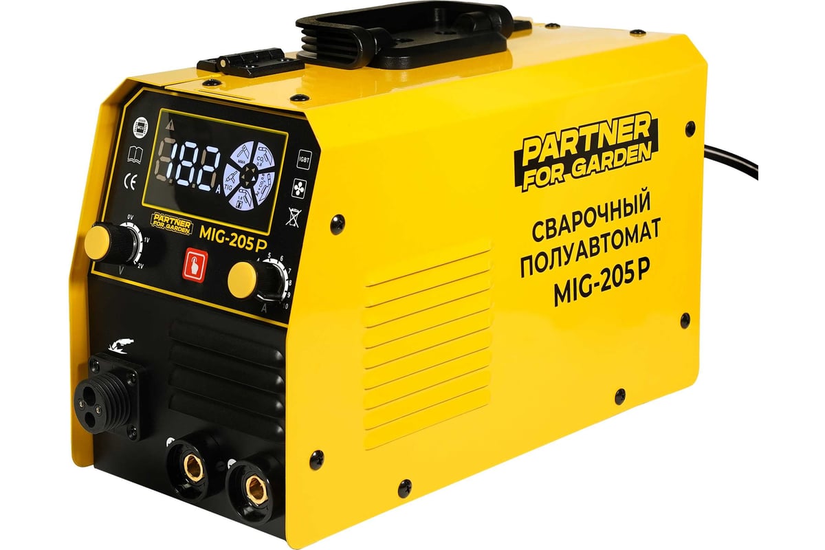 Сварочный аппарат PARTNER FOR GARDEN mig 205 P инверторный полуавтомат для  сварки 205 а, еврорукав, 5 в 1 ШК 5471