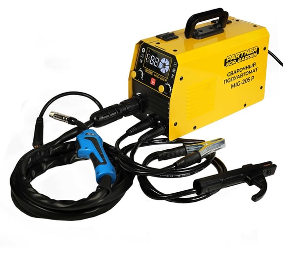 Сварочный аппарат PARTNER FOR GARDEN mig 205 P инверторный полуавтомат для сварки 205 а, еврорукав, 5 в 1 ШК 5471