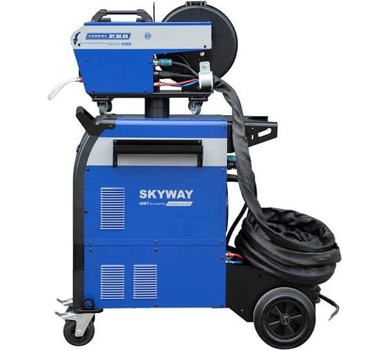 Сварочный полуавтомат Aurora SKYWAY 550 SYNERGIC (2 LCD) + выносной подающий, 10 м, водяное охлаждение 36182
