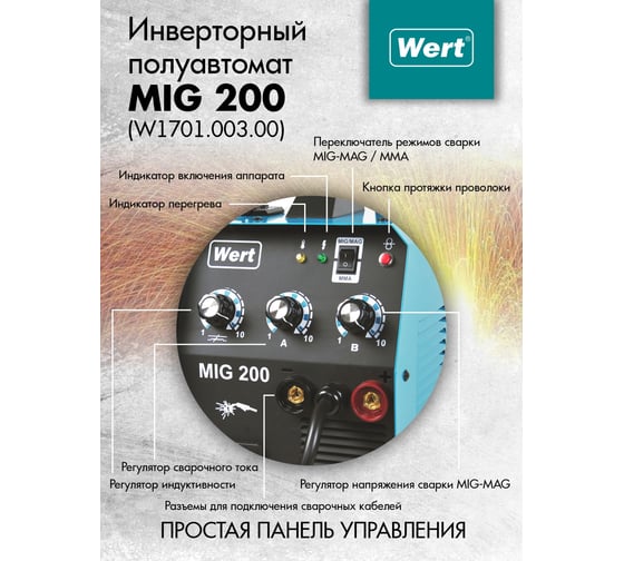Сварочный аппарат WERT MIG/MAG MIG 200 (W1701.003.00) 195062