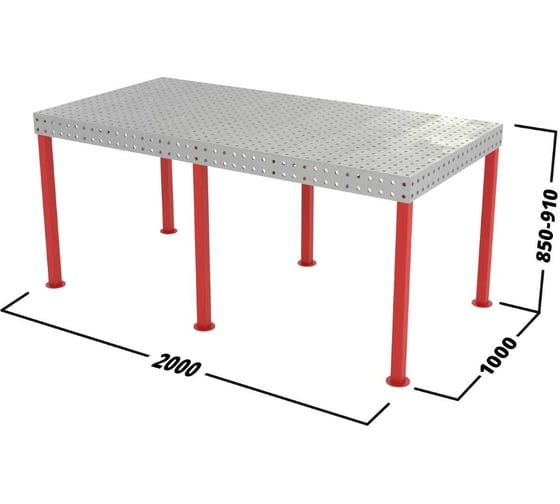 Сварочный стол Flamet 1000x2000, Profi 10 мм BP-1000x2000-10