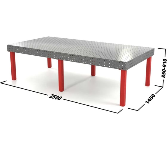 Сварочный стол Flamet 1450x2500, Profi 10 мм BP-1450x2500-10