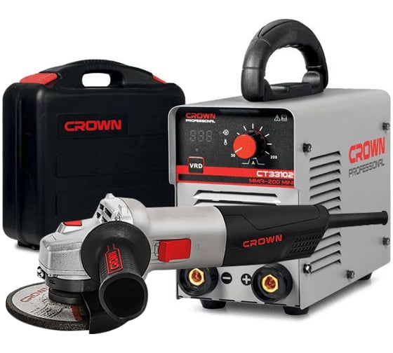 Комплект сварочный аппарат CROWN CT33102 IMC + углошлифовальная машина CT13501-125 CTN33102 IMC 1