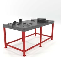 Сварочный стол Flamet с оснасткой, 1000x2000 Optima 8 мм, подстолье с перемычками ОPBK-1000x2000-8