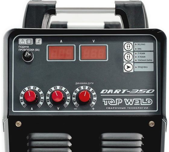 Инвертор полуавтоматической сварки TopWeld TW Dart-350 (IGBT/ 350A / 380V) (скомплект. горелка+клемма) TW.112.120350