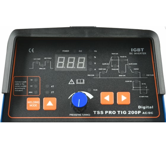 Аппарат для сварки алюминия ТСС PRO TIG/MMA 200P AC/DC Digital 030078