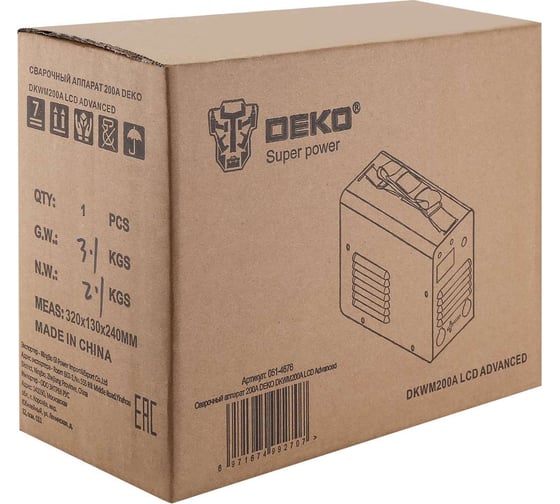Сварочный аппарат DEKO 200А DKWM200A LCD Advanced 051-4676