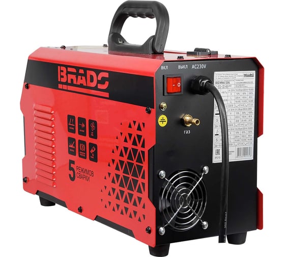 Полуавтомат сварочный BRADO MIG/MMA-220L-24 220А, микропроцессор, MIG/FLUX/MMA/TIG, еврорукав 3 м 00-00023967