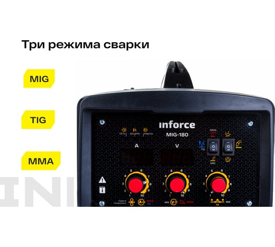 Сварочный полуавтомат-инвертор Inforce (180 A; EURO; ПВ 75%) MIG-180 04-08-02