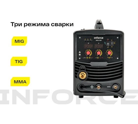 Сварочный полуавтомат-инвертор (160 A; EURO; ПВ 75%) Inforce MIG-160 04-08-01
