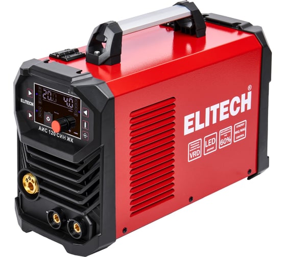 Сварочный инвертор Elitech MIG/MAG АИС 120 СИН ЖК 204747