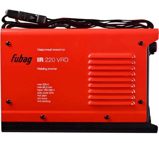 Инвертор MMA сварки FUBAG IR 220 VRD, сварочный ток 220А, рабочее напряжение 150-240В 43637