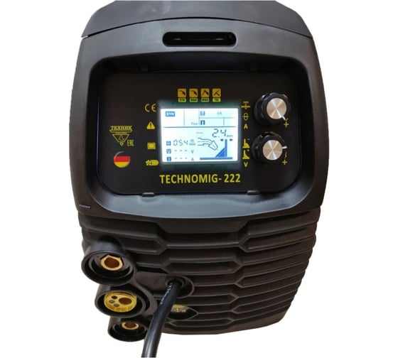 Полуавтомат ТД Техник TECHNOMIG-222 200А, 60%ПН, проф. серия, синергетика, MIG-TIG-MMA, горелка MIG 3m, горелка TIG, электрододержатель, клемма масса, кабель 50