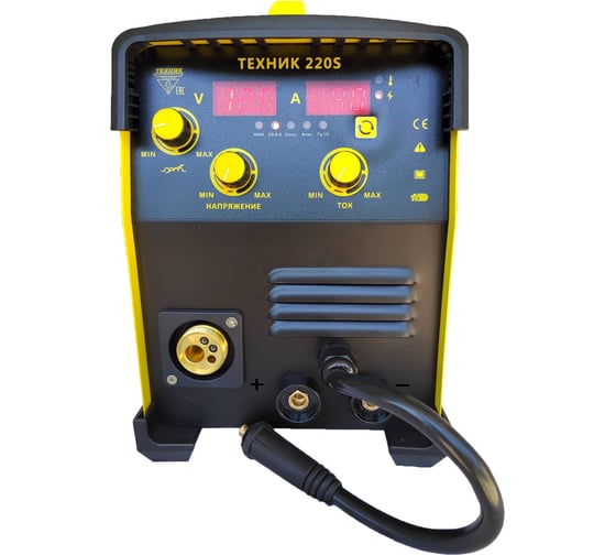 Полуавтомат ТД Техник П-220S ПРОФ, 200А 80%ПН ММА+СО2 цифр. табло, евро, горелка, масса ,кабель, электрододержатель 13