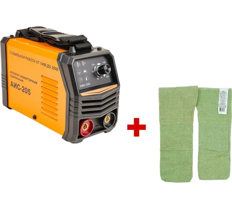 Инвертор сварочный СПЕЦ АИС-205, 230 В, А20-205, электр. 1,6-4 мм (акс.в компл.) + краги 4187/И-8079-И