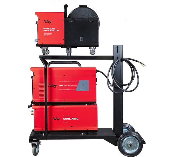 Сварочный полуавтомат FUBAG XMIG 500T DW PULSE (31399) + подающий механизм DRIVE XMIG DW PULSE (31400) + горелка FB 550W 3m(31652) + блок жидкостного охлаждения Cool XMI 31399.2
