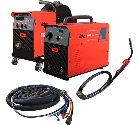Cварочный полуавтомат FUBAGINMIG 400T DG (31440) + подающий механизм DRIVE INMIG DG (41125) + шланг-пакет 5 метров 35мм2 6 pol с воздушным охлаждением (31442) + горелка 31440.4 1