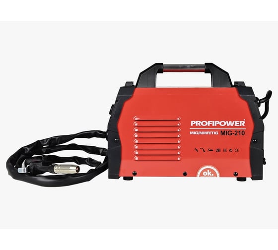 Сварочный полуавтомат Profipower инвертор без газа MIG-210 MIG/MMA/TIG (3 B 1) E0256