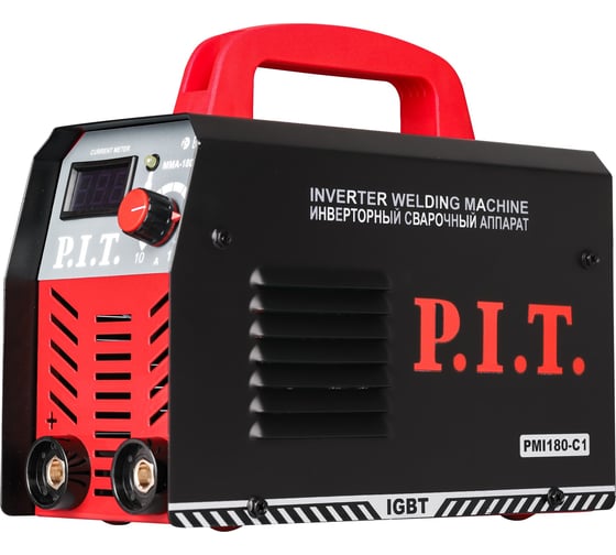 Сварочный аппарат P.I.T. IGBT 4.8кВт, 180А, ПВ-60, ММА 1.6-3.2мм, 190-250В, гор.старт PMI180-C1