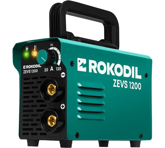 Сварочный аппарат Rokodil Zevs 1200, инверторный, портативный, по металлу, 120А, 1, 0-4, 0мм электрод, без газа, 1050035
