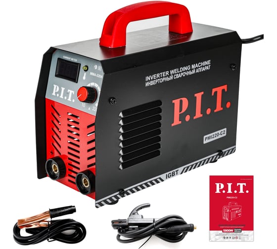 Сварочный аппарат P.I.T. IGBT 5.8кВт, 220А, ПВ-30, ММА 1.6-3.2мм, 190-250В, гор. старт PMI220-C2