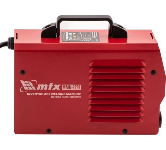 Аппарат инверторной дуговой сварки MTX MMA-220L, 220 А, ПВ60%, 1,6-5,0 мм 94385