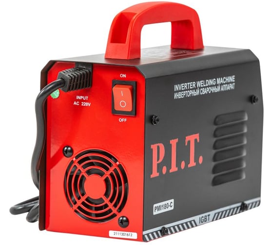Сварочный инвертор P.I.T. IGBT 180 А,ПВ-60,1,6-3.2 мм,4,8квт, от пониж нап. 190,гор старт PMI180-C