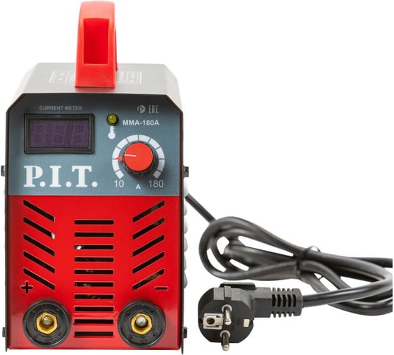 Сварочный инвертор P.I.T. IGBT 180 А,ПВ-60,1,6-3.2 мм,4,8квт, от пониж нап. 190,гор старт PMI180-C
