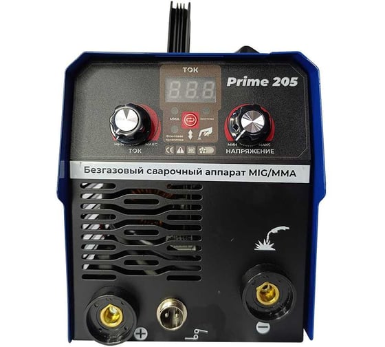 Полуавтомат PROKRESSPOWER PRIME 205 (MIG/MMA 20-200А,без газа,цифровой дисплей, съемная горелка) 00-00000053