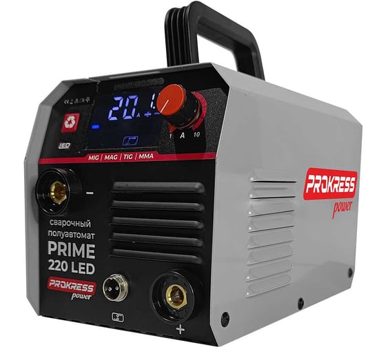 Полуавтомат PROKRESSPOWER PRIME 220 LED (MIG/MMA 20-200А,без газа,цифровой дисплей, съемная горелка) 00-00000028